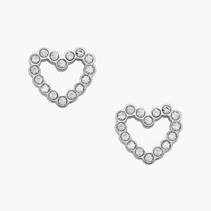 🌼 NWT Fossil heart stainless steel earrings